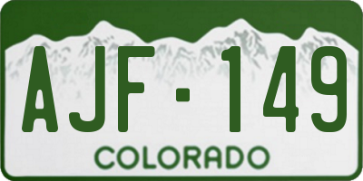 CO license plate AJF149