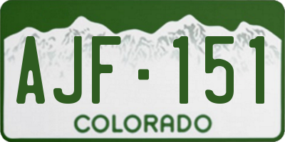 CO license plate AJF151