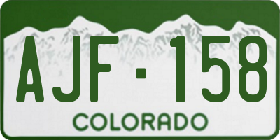CO license plate AJF158