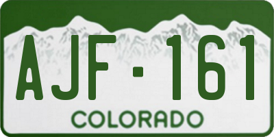 CO license plate AJF161