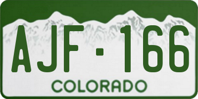 CO license plate AJF166