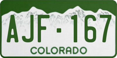 CO license plate AJF167