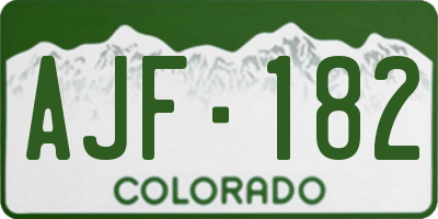 CO license plate AJF182