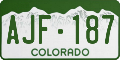 CO license plate AJF187