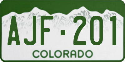 CO license plate AJF201