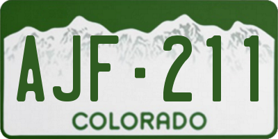 CO license plate AJF211
