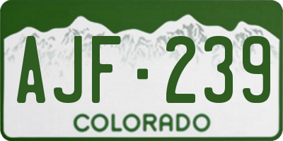 CO license plate AJF239