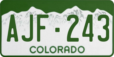 CO license plate AJF243