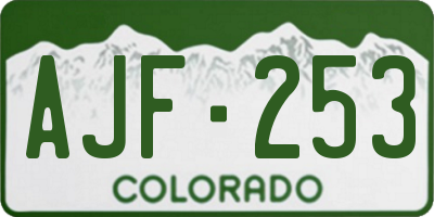 CO license plate AJF253