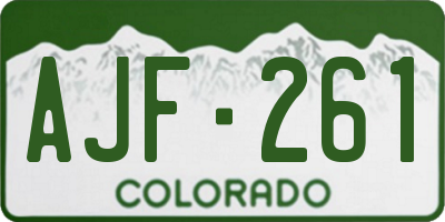 CO license plate AJF261