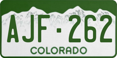 CO license plate AJF262