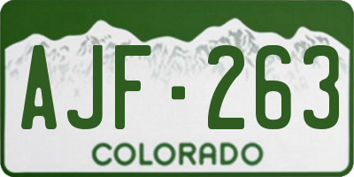 CO license plate AJF263