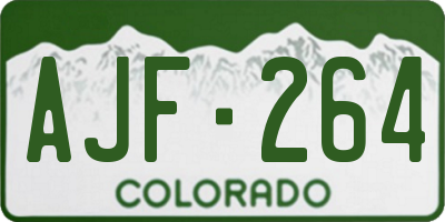 CO license plate AJF264