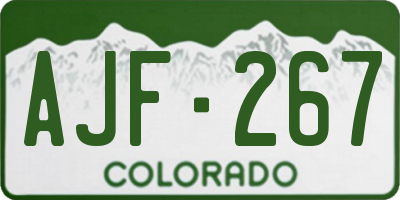 CO license plate AJF267