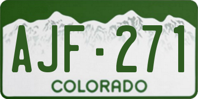 CO license plate AJF271