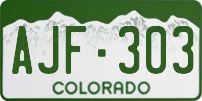 CO license plate AJF303