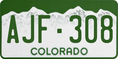 CO license plate AJF308