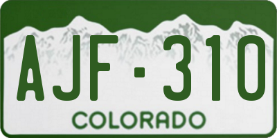 CO license plate AJF310