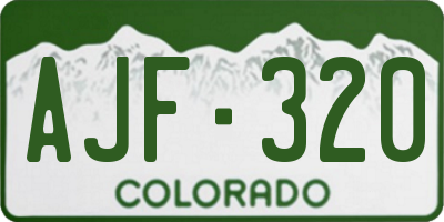 CO license plate AJF320