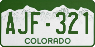 CO license plate AJF321