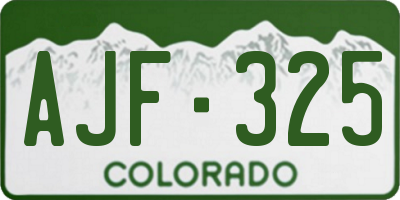 CO license plate AJF325