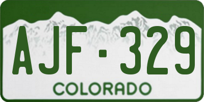 CO license plate AJF329