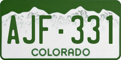 CO license plate AJF331