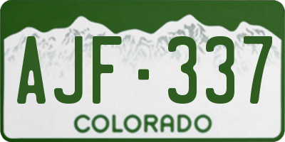 CO license plate AJF337