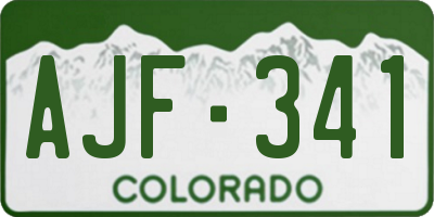 CO license plate AJF341