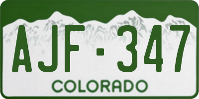 CO license plate AJF347