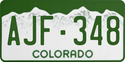 CO license plate AJF348