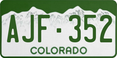 CO license plate AJF352