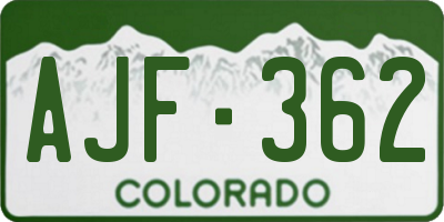 CO license plate AJF362