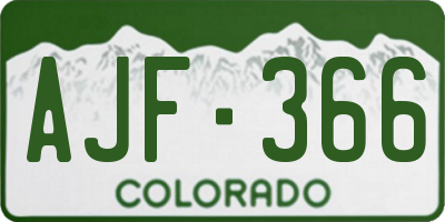 CO license plate AJF366