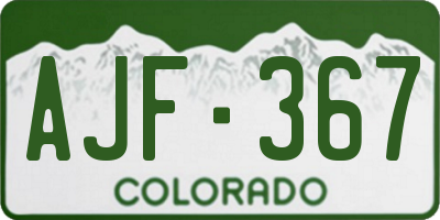 CO license plate AJF367