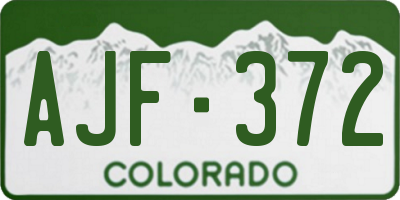 CO license plate AJF372