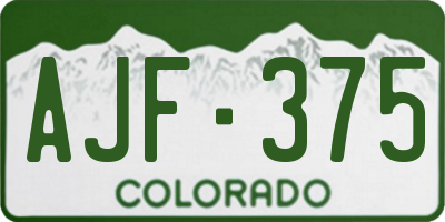 CO license plate AJF375