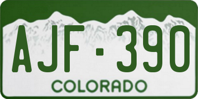 CO license plate AJF390