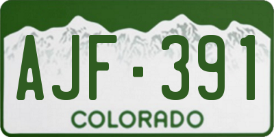 CO license plate AJF391
