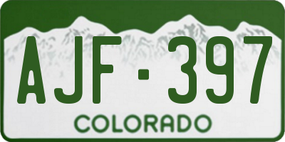 CO license plate AJF397