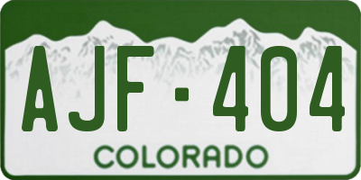CO license plate AJF404