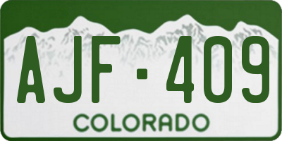 CO license plate AJF409