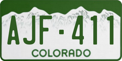 CO license plate AJF411