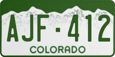 CO license plate AJF412