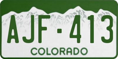 CO license plate AJF413