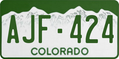 CO license plate AJF424