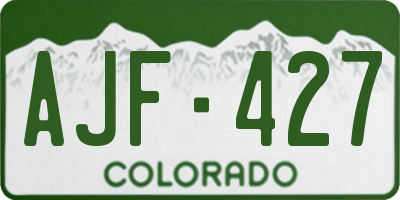 CO license plate AJF427