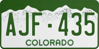 CO license plate AJF435