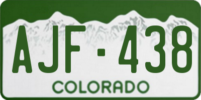 CO license plate AJF438