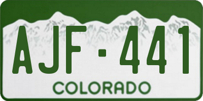 CO license plate AJF441